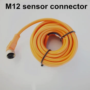 M12 4 core pin female kabelio artumo jungiklis sulenktą 3m kabelis alkūnė patch cord jutiklio jungtis plug