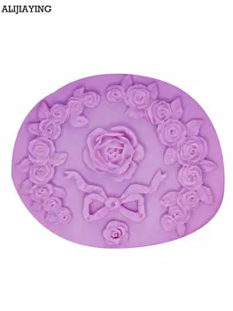 M1230 3D Pelėsių Virtuvės Rožių gėlių Non-Stick Tortas Dekoravimo priemonės, Minkštas Lankas sausainių Sluoksnį šokolado Pelėsių