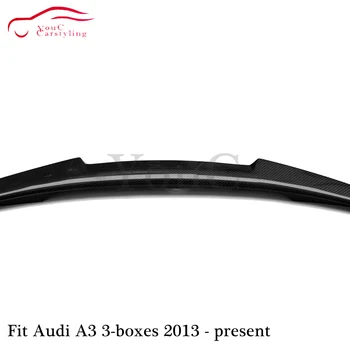 M4 Stiliaus anglies pluošto galinis spoileris sparnas Audi A3 8V sedanas sedanas 3-dėžės 2013 - pateikti Kamieno Įkrovos Uodega Lūpų Splitter Spoileris