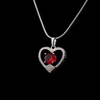 Madinga Bauda Valentine Heart Pendant Karoliai Moterų Raudonas Cirkonis Metalo Karolius, Bohemijos Choker Apdailos Papuošalai