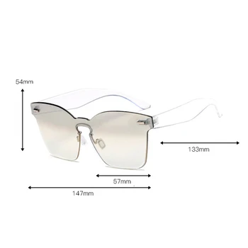 Mados akiniai nuo saulės moterims Prekės ženklo dizaineris Aikštėje Frameless Saulės Akiniai Gradientas Lęšiai Atspalvių sunshines UV400