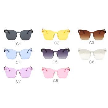 Mados akiniai nuo saulės moterims Prekės ženklo dizaineris Aikštėje Frameless Saulės Akiniai Gradientas Lęšiai Atspalvių sunshines UV400