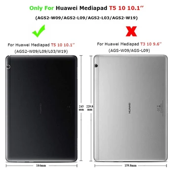 Mados Animaciją Kačių PU odos Atveju Huawei MediaPad T5 10 AGS2-W09/L09 Minkštas galinio Dangtelio huawe MediaPad T5 10.1 atveju+dovanos