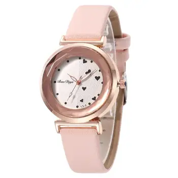 Mados Atsitiktinis Moterų Laikrodžiai Elegantiškas Ponios Odos Laikrodžius Rožinė Paprasta Moteris Kvarcas Laikrodžio Moteris Laikrodis Zegarek Damski