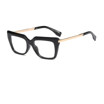 Mados juoda moters akiniai Negabaritinių Kvadratinių akių stiklo rėmo moterų skaidrus kompiuteriu, akiniai, akinių rėmeliai
