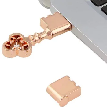 Mados Kietas Metalo 64GB USB 2.0 Flash Drive Rose Gold Rakto Formos Pen Ratai 