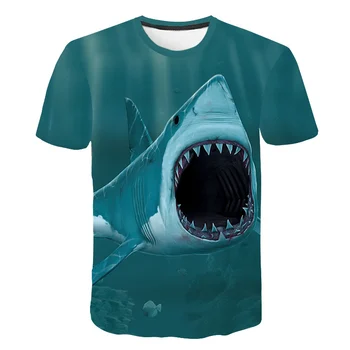 Mados Vasaros Vaikiški marškinėliai 3D Atspausdintas Žuvų Tshirts Juokinga T Marškinėliai Topai Tees berniukų drabužiai vaikams Laisvalaikio žvejybos marškinėliai