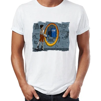 Mados vyriški t-shirt Portalas Glados Ir Chell Žaidimų Žaidėjas Iliustracijų Nuostabus Marškinėlius Unisex Tees Viršūnes Harajuku Streetwear