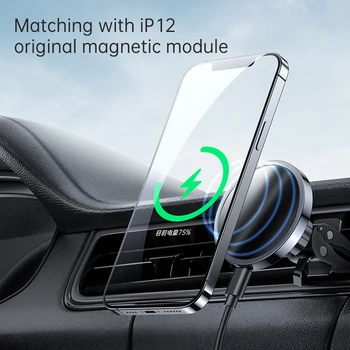 Magnetas Belaidis Automobilinis Įkroviklis iPhone 12 Por Max Mini Pro Telefonas Turėtojas Qi Greitai Belaidžio Įkrovimo Įkrovikliai Magsafing