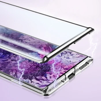 Magnetinio Adsorbcijos Metalo bumper Case For Samsung Galaxy S20 ultra Dvipusis Stiklo Atveju, Apie 20 S Plius S20+ S20ultra Dangtis