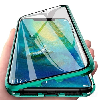 Magnetinio Adsorbcijos Telefoną Atveju Huawei 30 Lite Dangtelį įmontuotas Magnetas Atveju, Huawei 30 Pro Priekinio ir Galinio Stiklo danga 30