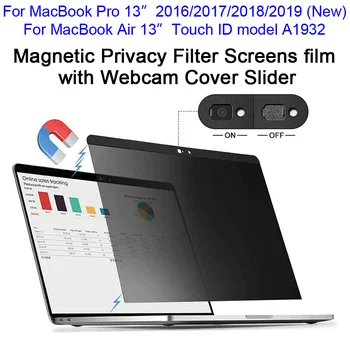 Magnetinio Privatumo Filtras Ekranuose filmas su Kameros Dangtelį Slankiklį Už 2016/2017/2018/2019 Naujas MacBook Pro 13, Touch ID Air 13