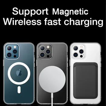 Magnetinio Ultra Plonas Skaidrus Atveju iPhone 12 Pro Max Belaidis Kroviklis, Padengti Minkštos Protector, iPhone 12 Pro Atveju 12 Mini