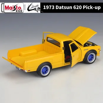 Maisto 1:24 1973 Datsun 620 Pick-up Geltona Tokijo Mod Metalo Diecast Ralio Masto Automobilio Modelio Rinkinio Ekrane Rinkiniai Dovanų Žaislas