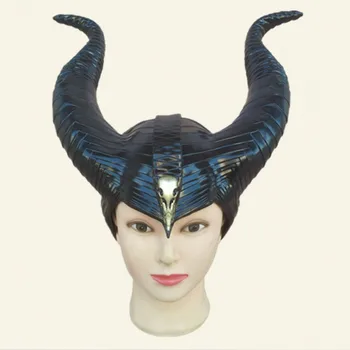 Maleficent Ragana Ragai Skrybėlę Cosplay Galvos Ragai Hat, Black Queen Helovinas Šalis Kaukė