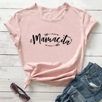 Mamacita Juokinga Atsitiktinis Medvilnės Mama Life T-Shirt Motinos diena marškinėliai Motinos diena dovanų Naujus mama marškinėliai