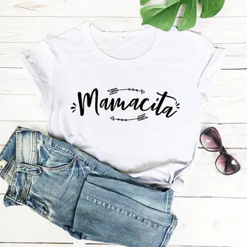 Mamacita Juokinga Atsitiktinis Medvilnės Mama Life T-Shirt Motinos diena marškinėliai Motinos diena dovanų Naujus mama marškinėliai