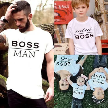 Mamytė Ir Man Atrodo T-shirt Šeimos derinti Drabužius Oufits Tėvas, Sūnus, Mama, Dukra, Mini Boss Vyrų Spausdinti Mama, Tėtis Kūdikių Drabužiai.