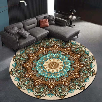 Mandala Turas Kilimų ir Kilimėlių Bohemijos Stiliaus Miegamojo Kambarį Gėlių Spausdinti Sofa-lova, Kėdės Dekoro Anti-Slydimo Kilimėliai Tapete