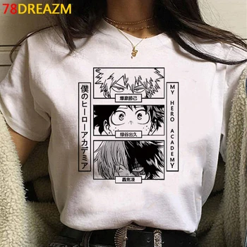 Mano Herojus akademinės bendruomenės Anime Marškinėliai Moterims Topai Vasaros Harajuku Trumpas Rankovės Mielas marškinėliai Japonijos Boku No Herojus Grafinis Tees Moteris