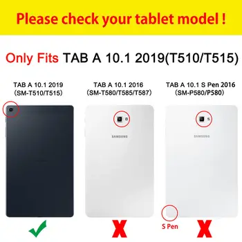Marmuro Modelis Case For Samsung Galaxy Tab 10.1 2019 T510 T515 SM-T510 SM-T515 Padengti Funda Planšetinį kompiuterį Apversti Stovėti Shell Coque +Dovana