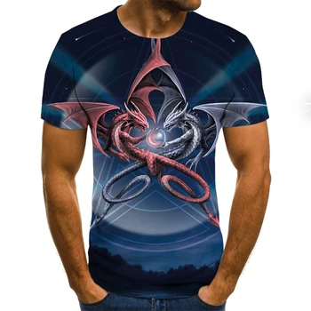 Marškinėlius Vasaros Hipster Trumpas Rankovės Roko 3D Atspausdintas marškinėliai O-kaklo Streetwear Mados 3d Juokinga T shirts