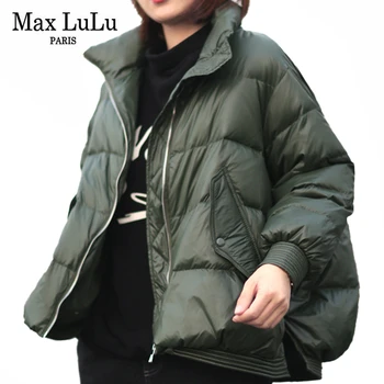 Max LuLu Naujas Europos Stiliaus Viršutiniai Drabužiai Dizaineris Ponios Tirštėti Moterų Žiemos Striukė, Šiltas Parkas Derliaus Ančių Pūkų Paltai Plius Dydis