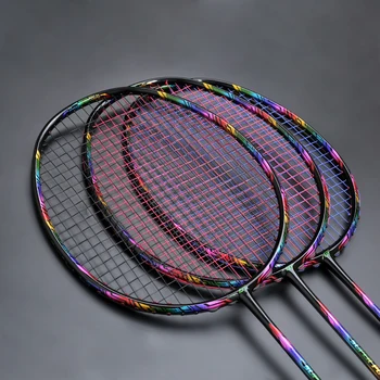 Max Įtampa 35LBS G4 Suverti Badmintono Rakečių Visas Anglies Pluošto Profesinio Mokymo Raketės Ultralight 4U 80g Greičio Sporto Krepšys