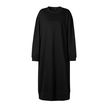 Maxi suknelė juoda pliuso dydžio, pavasario, rudens atsitiktinis suknelės moterims 4xl 5xl 6xl 7xl ilgomis rankovėmis suknelė su kišenėmis nemokamas pristatymas