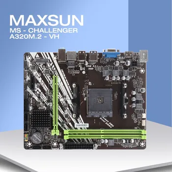 MAXSUN Plokštė Combo AM4 A320M.2-VH Challenger AMD DDR4 4G 2666MHz Atminties Lizdai Ram, CPU AM4 200GE VGA Mainboard Desktop