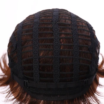 Mašina padarė trumpą perukai hairpieces už juodaodžių moterų pixie supjaustyti perukas žmogaus plaukų perukai moterims, Brazilijos Remy moterų perukas