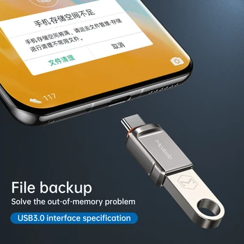 MCDODO USB3.0 C Tipo OTG Adapterio Female Kabelio Konverteris Huawei P40 30 Macbook pro Oro OTG USB C Kabelio Apmokestinimo Duomenų Sinchronizacija