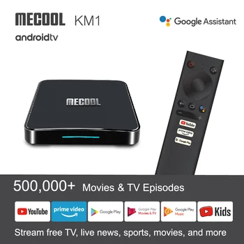 Mecool Naują Android-TV-box Amlogic S905X3 Set-Top-Box KM1 Klasikinis ATV 4GB-64GB 4K Media Player Balso Bluetooth Nuotolinio Valdymo