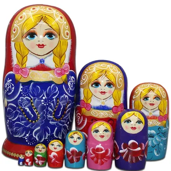Mediniai Matryoshka Lėlės, Žaislai rusijos Lizdus Lėlės Geriausi Linkėjimai Vaikams Kalėdų, Naujųjų Metų Dovana, Rankų darbo Amatų žaislai