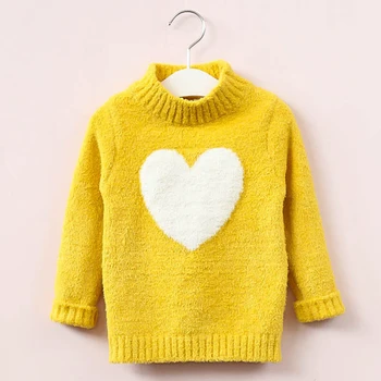 Megztinis mergaitei 2020 m. žiemos ilgos rankovės, šiltas pavasario megzti kūdikių mergaičių megztinis mergaitėms puloveris top 4 8 metus širdies megztinis mergaitėms