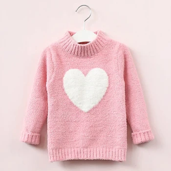 Megztinis mergaitei 2020 m. žiemos ilgos rankovės, šiltas pavasario megzti kūdikių mergaičių megztinis mergaitėms puloveris top 4 8 metus širdies megztinis mergaitėms