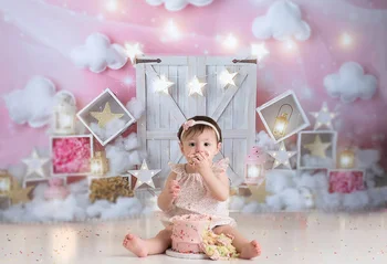 Mehofond Fotografijos Fonas Baltas Debesis Princess Gimtadienio Mergaitė Baby Shower Šmėžavimas Šmėžavimas Mažai Žvaigždžių Foto Fonas Rekvizitai