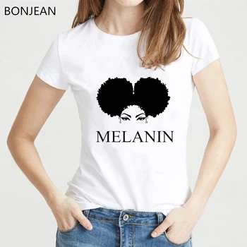 Melanino Poppin' Moterims T-Shirt femme harajuku Melanino Poppin Marškinėliai madinga juoda mergaitė, print t shirt vasaros viršūnes tumblr drabužiai