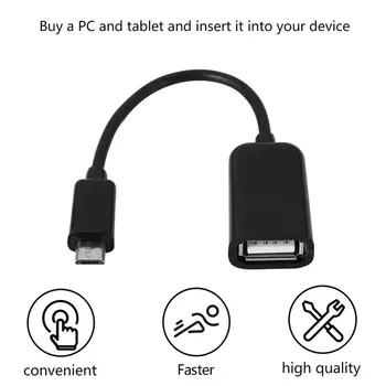 Micro USB Vyrų ir Moterų USB Host Kabelis Mini USB OTG Kabeliu Tablet PC Mobiliojo Telefono MP4 MP5 Juoda