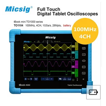 Micsig Skaitmeninis Oscilloscope TO1104 100MHz 4CH 28Mpts nešiojamų osciloskopai Automobilių touchscreen diagnostikos oscilloscope