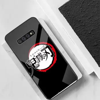 Mielas Japonija Demon Slayer Telefono dėklas Galinio Dangtelio Samsung Atvejais S20 Plius S10 PASTABA 8 9 10 10PRO Grūdintas Stiklas Minkšto Silikono Krašto