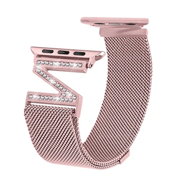 Milano Linijos Diamond Apyrankės dirželio Apple Žiūrėti juosta 38mm 42mm 40mm 44mm iwatch serijos 5/4/3/2 Nerūdijančio Plieno dirželis moterims