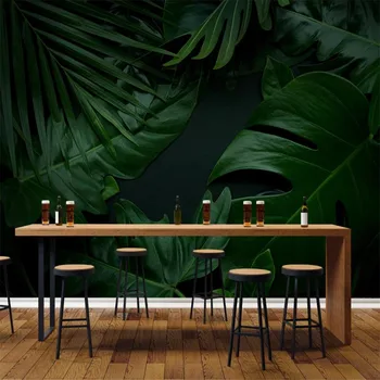 Milofi užsakymą 3D tapetai, freskos žaliųjų augalų lapai kambarį fone, sienų apdaila dažymas tapetai, freskos