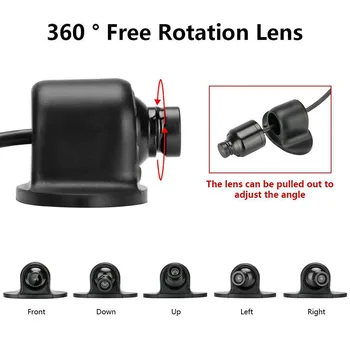 Mini 360 Automobilio Kamera Priekyje Galinio vaizdo Blind Spot Kamera Automobilio HD COMS Atbulinės eigos Kamera