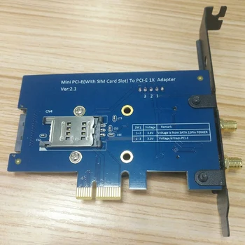 Mini PCI-E, PCI Express PCI-E 1X Adapteris su SIM Card Slot 3G/4G/LTE, ir 