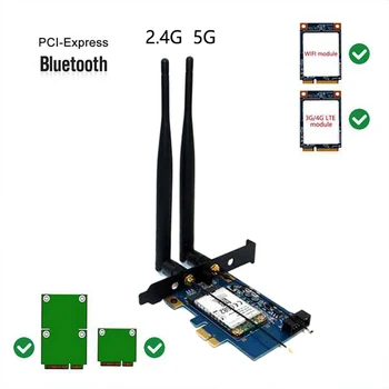 Mini PCI-E, PCI Express PCI-E 1X Adapteris su SIM Card Slot 3G/4G/LTE, ir 