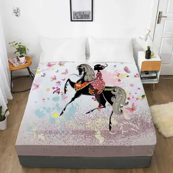 Miracille Sklandžiai Pasakų Spausdinti Lova Padengti Namų dekoro Čiužinys Topper Už Mergaitės Kambarį Multi-size lovos skalbiniai