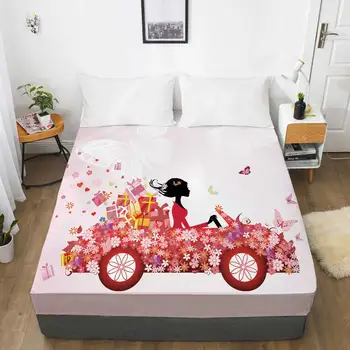 Miracille Sklandžiai Pasakų Spausdinti Lova Padengti Namų dekoro Čiužinys Topper Už Mergaitės Kambarį Multi-size lovos skalbiniai