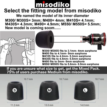Misodiko M300S Atminties Putos Ausinių Patarimai Eartips už Shure SE215 SE315 SE535 SE425 SE846/Westone/ Klipsch/ Etymotic ER4XR HF3 HF5