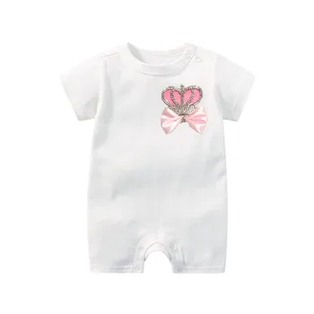 MIYOCAR baby pink vainiką kalnų krištolas vasaros drabužių rinkinį, vienas gabalas bodysuit nustatyti, baby shower dovana GR6-C